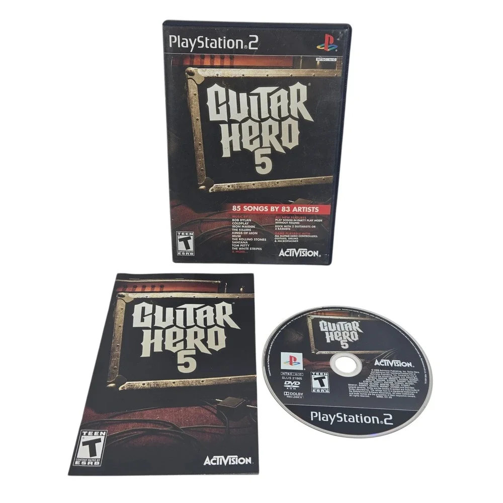 Guitar Hero 5 (Sony PlayStation 2 PS2, 2009) CIB Tested MINT CONDITION